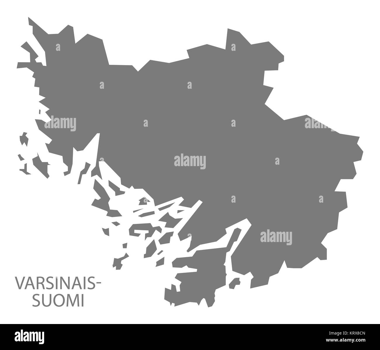 Varsinais-Suomi Finland Map grey Stock Photo