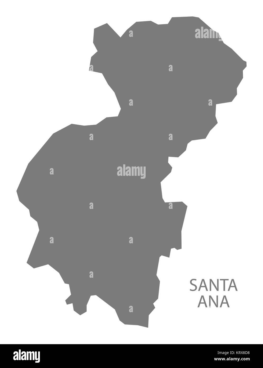 Santa Ana El Salvador Map grey Stock Photo