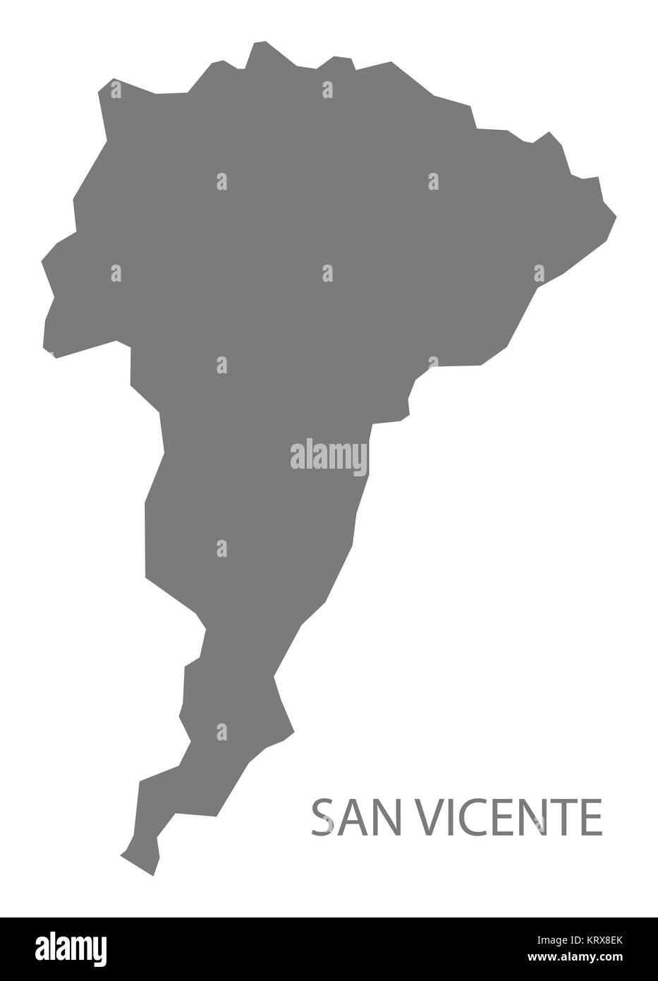 San Vicente El Salvador Map grey Stock Photo