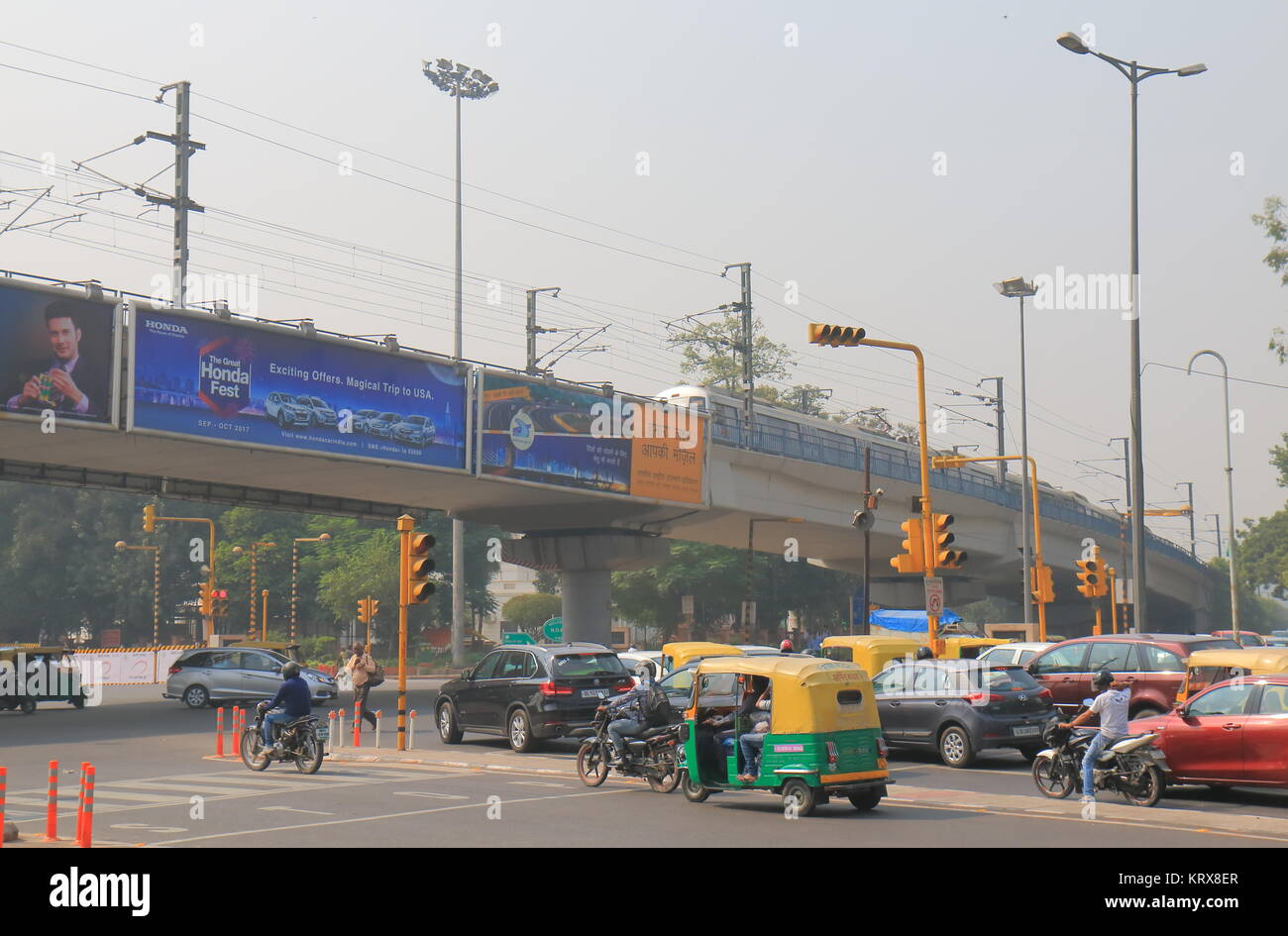 New Delhi Metro Train And City Traffic In Downtown New Delhi India Stock Photo Alamy New Delhi Metro Train And City Traffic In Downtown New Delhi India Stock Photo Alamy