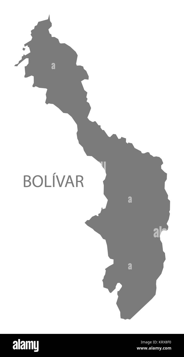 Bolivar Colombia Map in grey Stock Photo Alamy