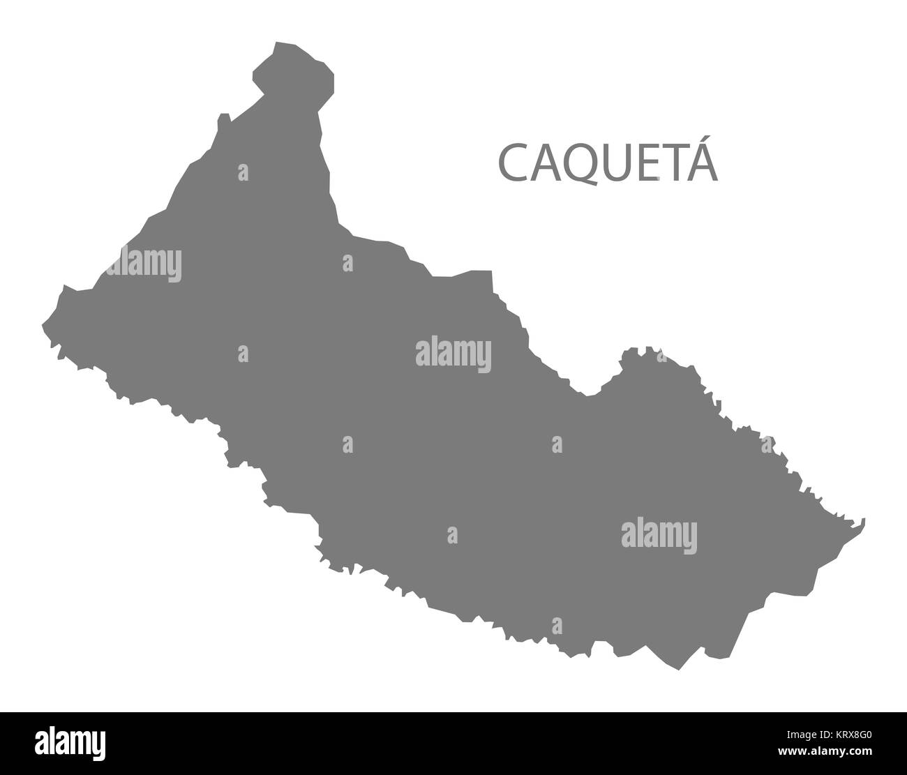 Caqueta Colombia Map in grey Stock Photo