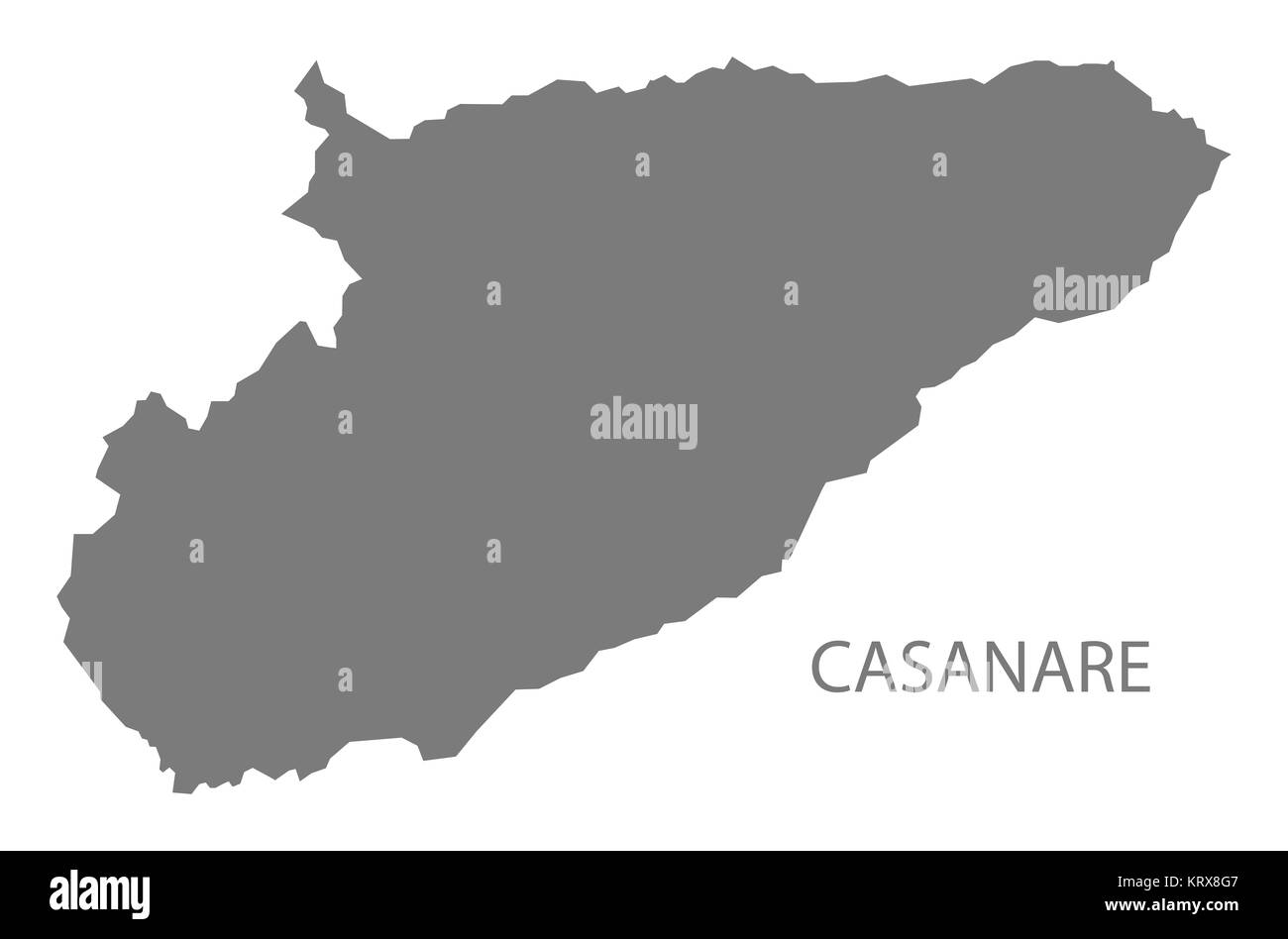 Casanare Colombia Map in grey Stock Photo