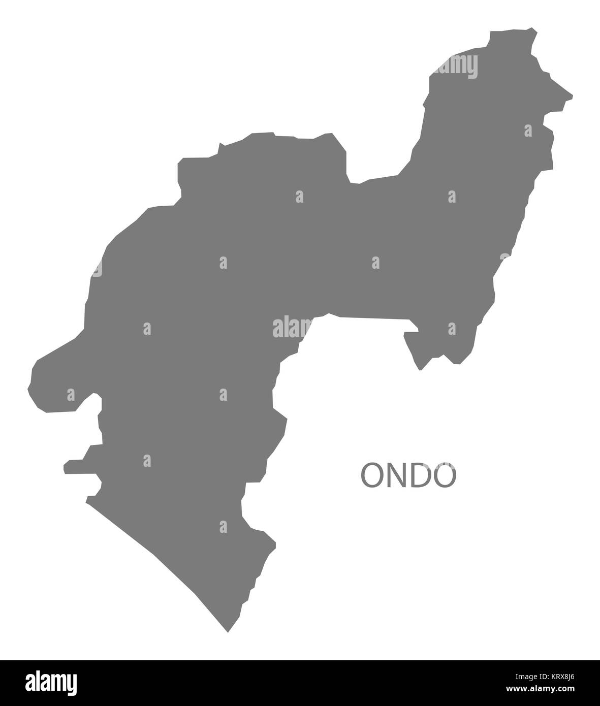 Ondo Nigeria Map grey Stock Photo