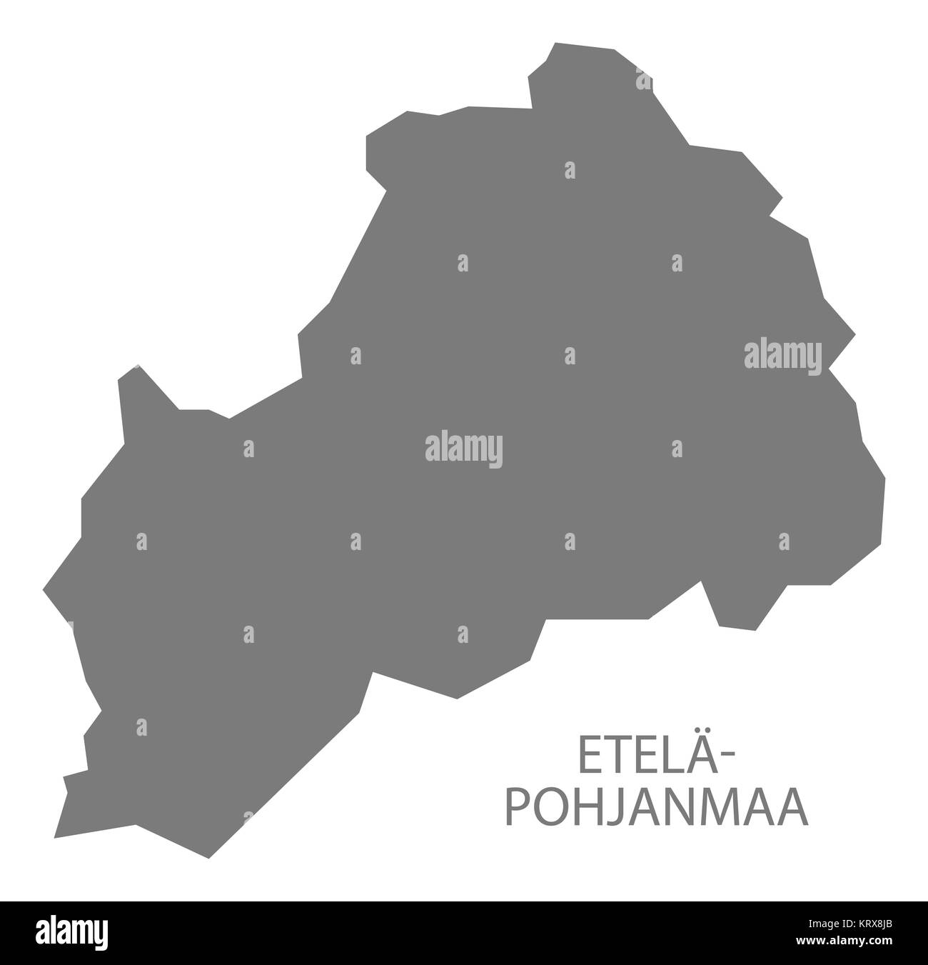 Etela-Pohjanmaa Finland Map grey Stock Photo