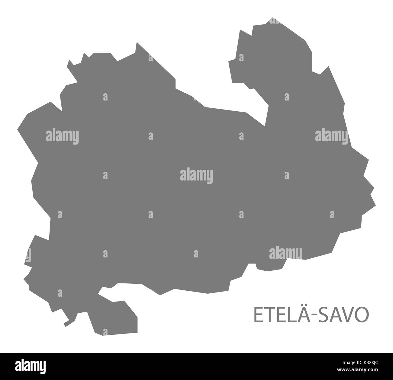 Etela-Savo Finland Map grey Stock Photo