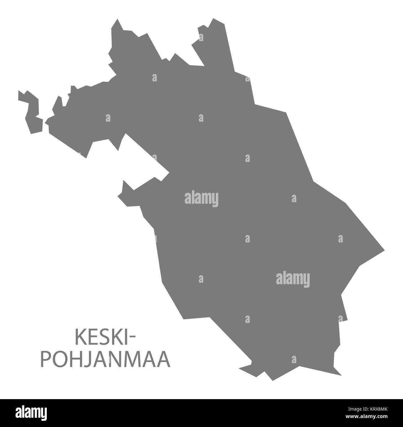 Keski-Pohjanmaa Finland Map grey Stock Photo