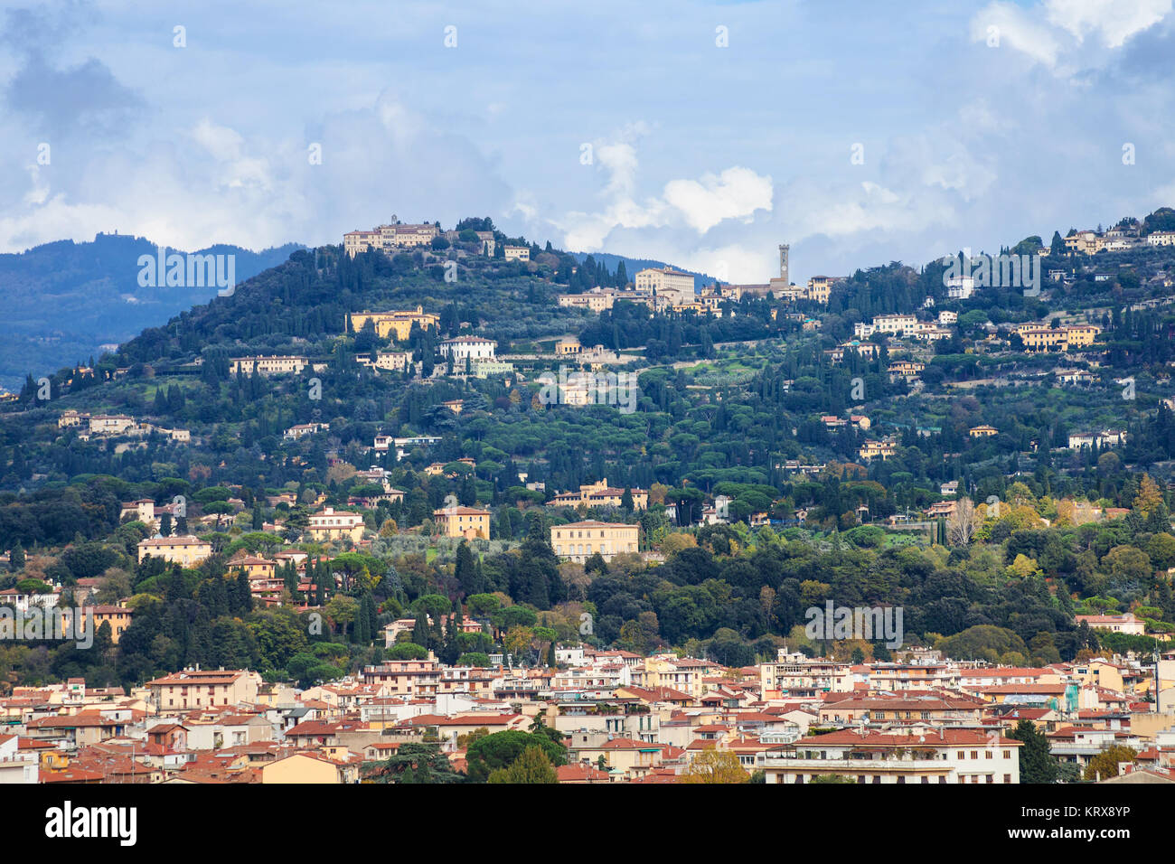 outskirts of Florence city on green hill Stock Photo