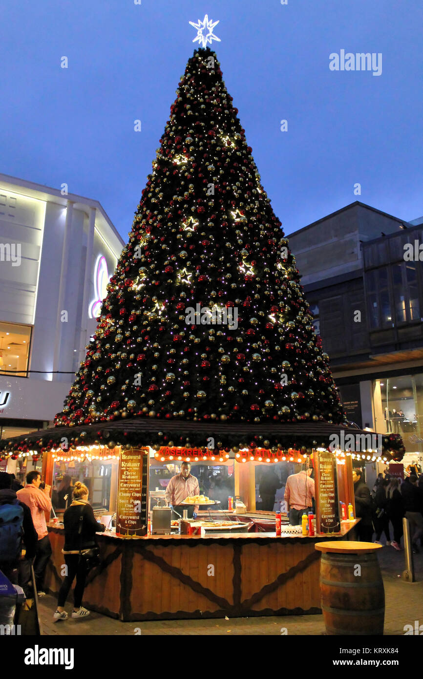 German Market, Bristol, England December 21, 2017 On Bristol's