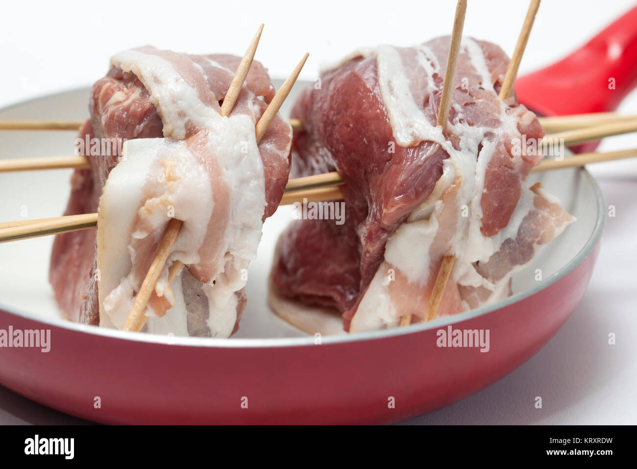 Filet Mignon Preparation tenderloin on a skewer Stock Photo Alamy