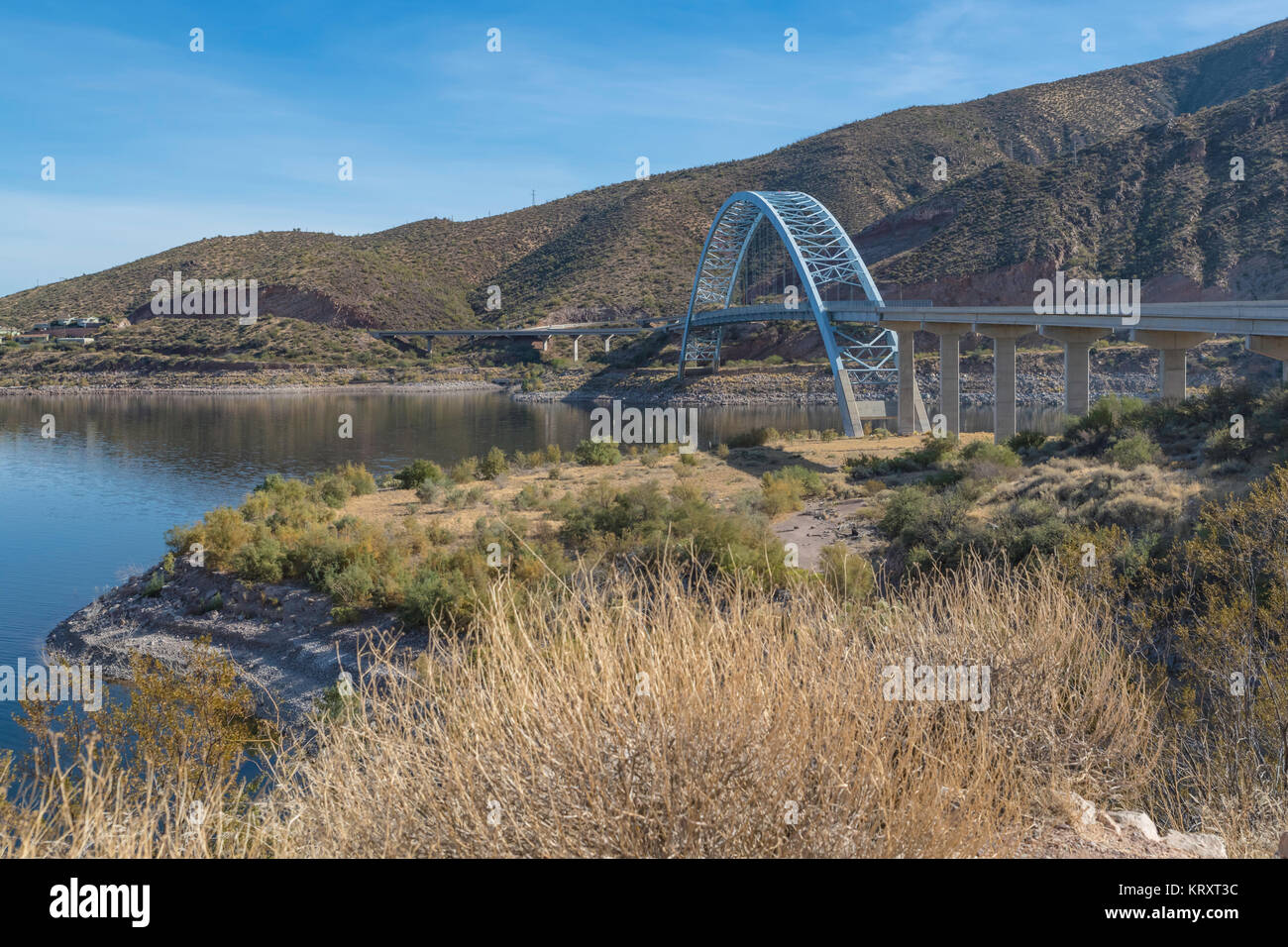 Roosevelt Bridge on route 188 in Arizona near the east entrance to the Apache Trail Stock Photo