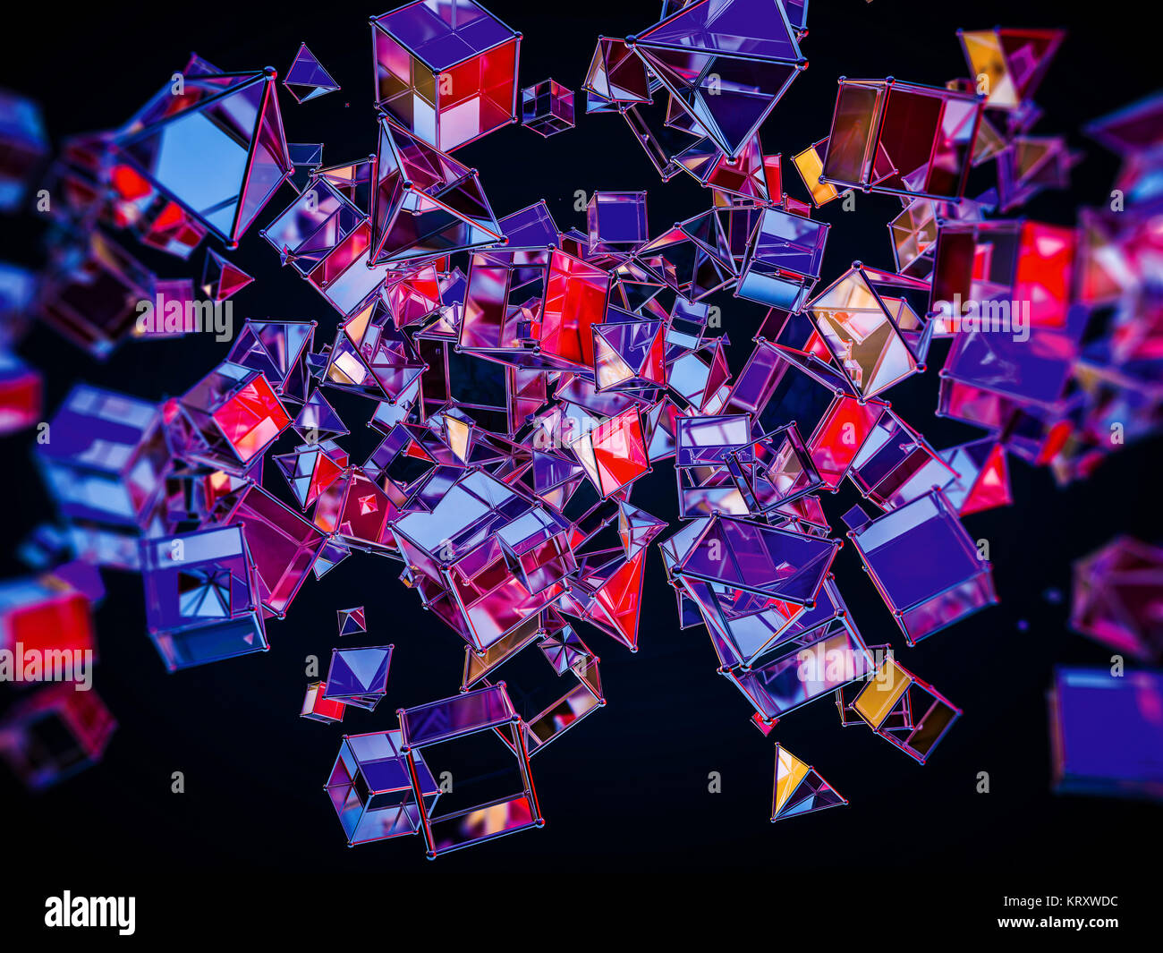 Multicolor geometric low poly backdrop. 3D rendering Stock Photo - Alamy
