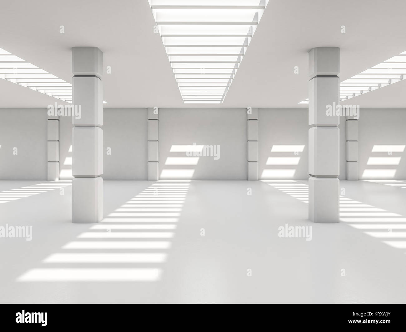 Abstract modern architecture background, empty white open space ...