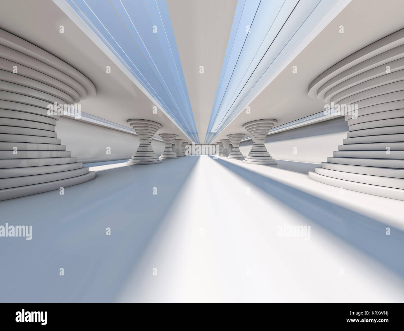 Abstract modern architecture background, empty white open space ...