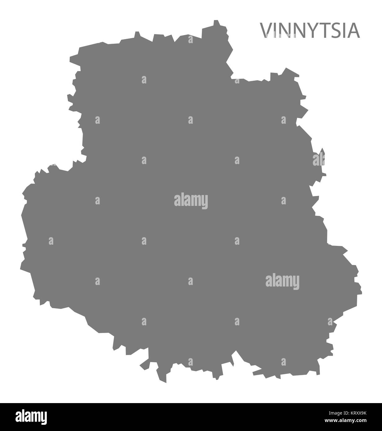 Vinnytsia Ukraine Map grey Stock Photo