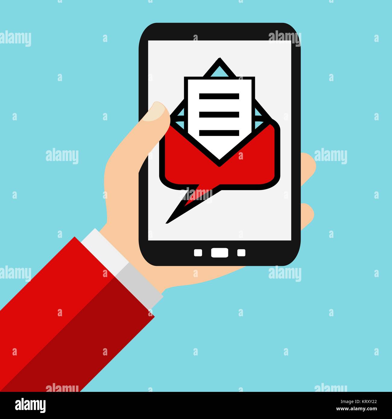 send and receive messages with your smartphone Stock Photo Alamy