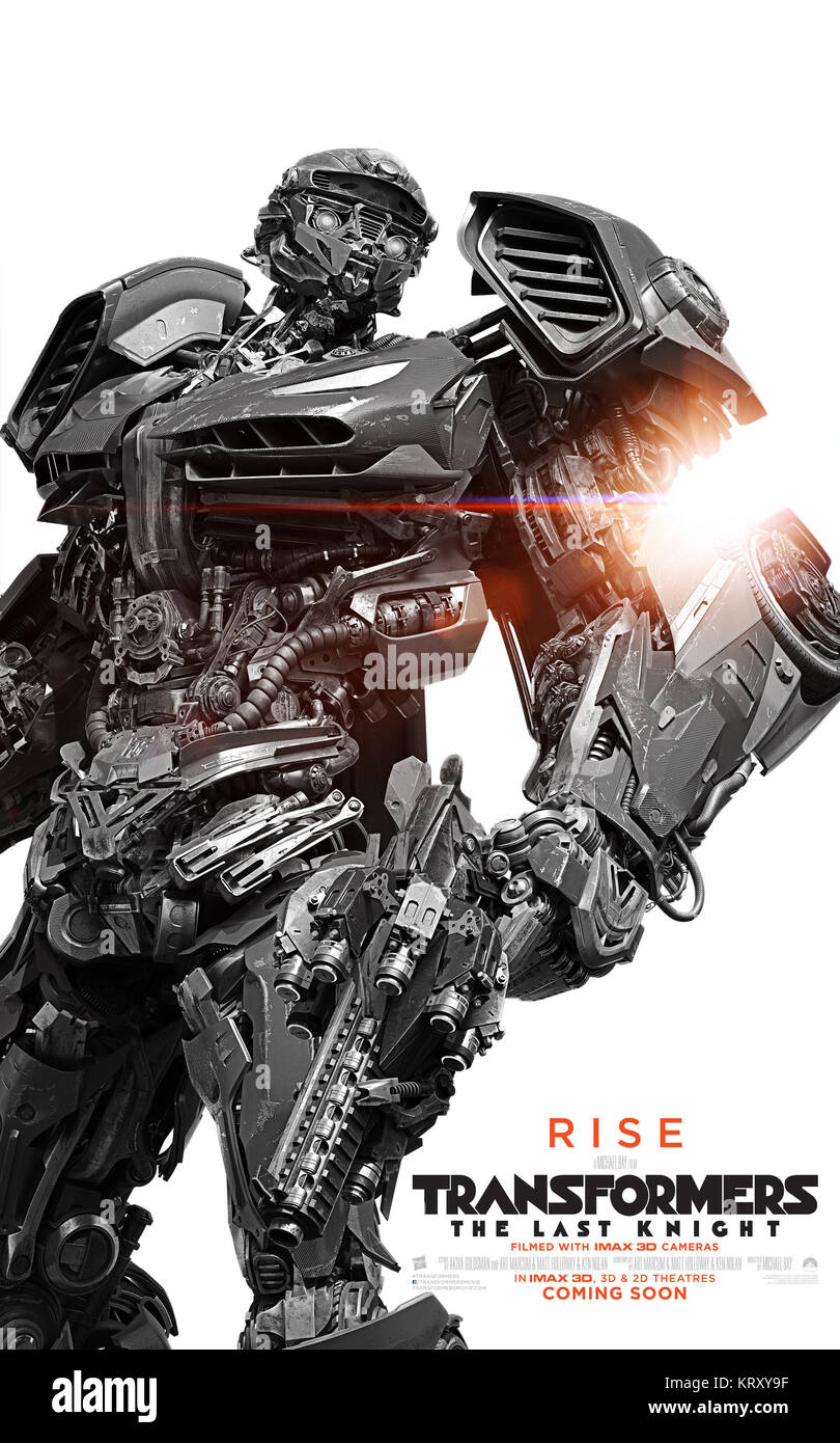 RELEASE DATE: June 21, 2017 TITLE: Transformers: The Last Knight STUDIO: Paramount Pictures DIRECTOR: Michael Bay PLOT: Autobots and Decepticons are at war, with humans on the sidelines. Optimus Prime is gone. The key to saving our future lies buried in the secrets of the past, in the hidden history of Transformers on Earth. STARRING: Poster Art. (Credit Image: © Paramount Pictures/Entertainment Pictures) Stock Photo
