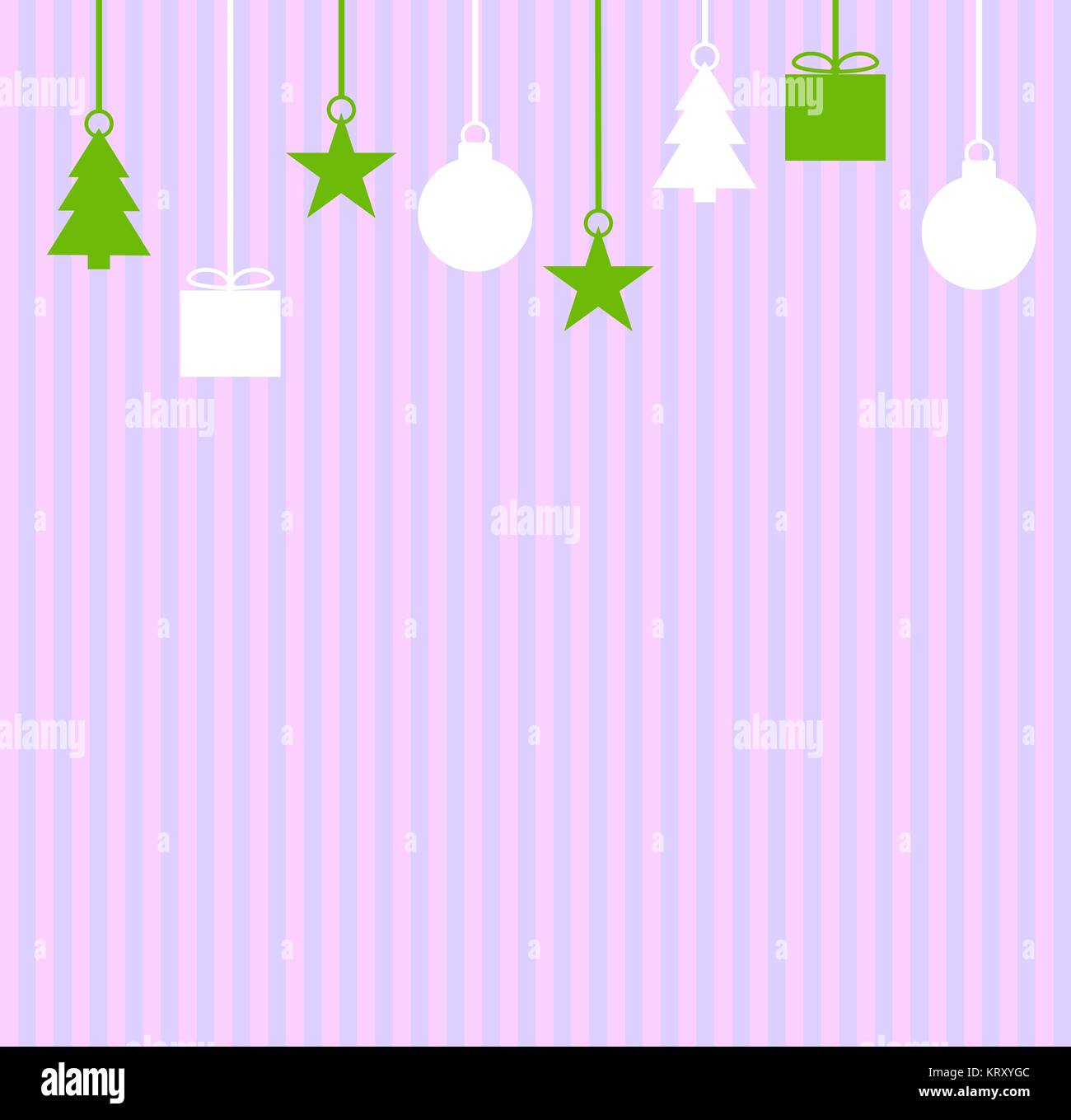 white christmas decoration on pastel stripes Stock Photo - Alamy
