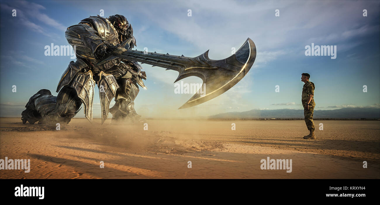 RELEASE DATE: June 21, 2017 TITLE: Transformers: The Last Knight STUDIO: Paramount Pictures DIRECTOR: Michael Bay PLOT: Autobots and Decepticons are at war, with humans on the sidelines. Optimus Prime is gone. The key to saving our future lies buried in the secrets of the past, in the hidden history of Transformers on Earth. STARRING: Megatron and Josh Duhamel as Lennox. (Credit Image: © Paramount Pictures/Entertainment Pictures) Stock Photo