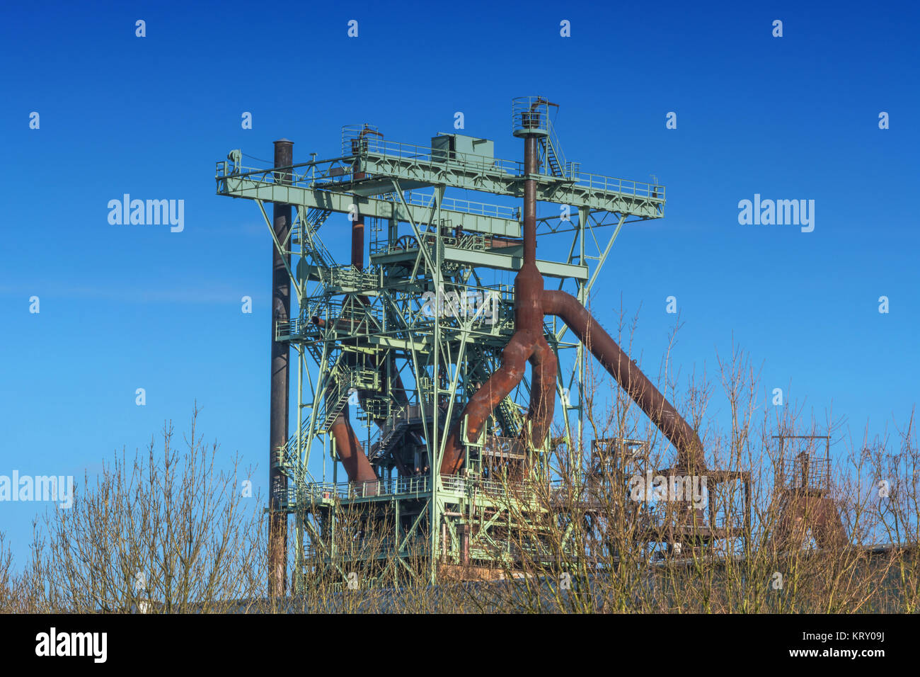 view blast furnace of an old steelworks Stock Photo