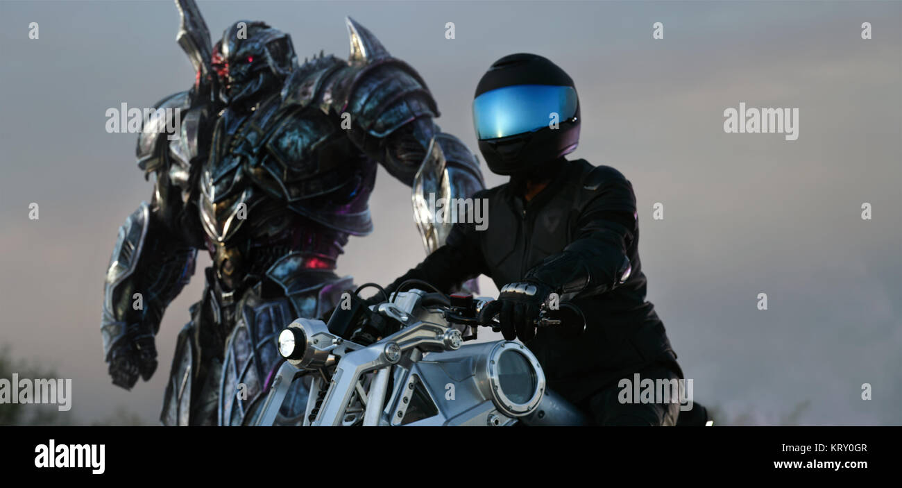 RELEASE DATE: June 21, 2017 TITLE: Transformers: The Last Knight STUDIO: Paramount Pictures DIRECTOR: Michael Bay PLOT: Autobots and Decepticons are at war, with humans on the sidelines. Optimus Prime is gone. The key to saving our future lies buried in the secrets of the past, in the hidden history of Transformers on Earth. STARRING: Megatron and Mohawk. (Credit Image: © Paramount Pictures/Entertainment Pictures) Stock Photo