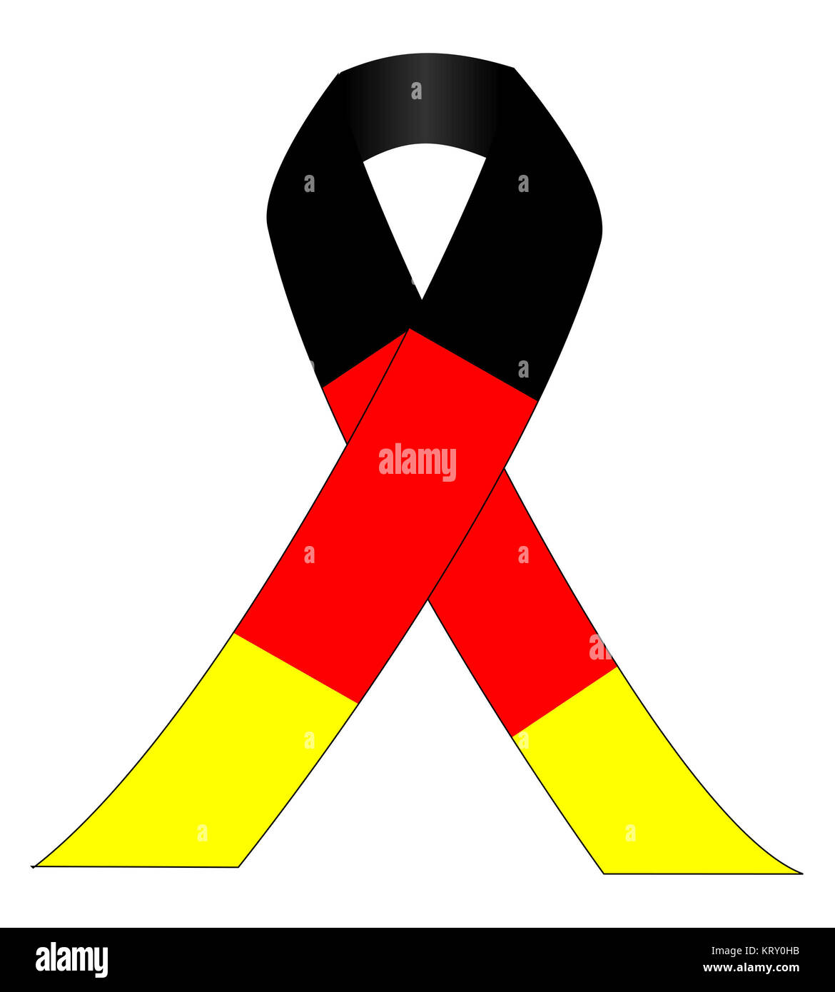 Mourning ribbon on german flag - illustration Stock Photo - Alamy