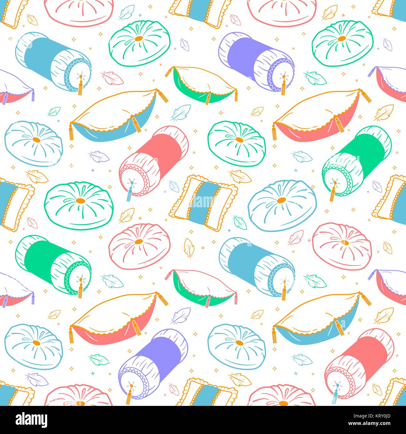 Seamless Pattern Background With With Different Shapes And Types