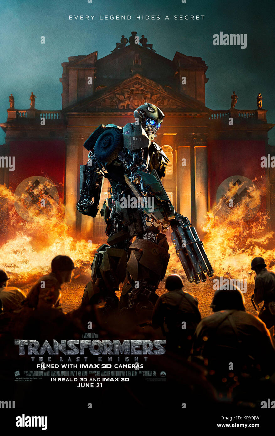 RELEASE DATE: June 21, 2017 TITLE: Transformers: The Last Knight STUDIO: Paramount Pictures DIRECTOR: Michael Bay PLOT: Autobots and Decepticons are at war, with humans on the sidelines. Optimus Prime is gone. The key to saving our future lies buried in the secrets of the past, in the hidden history of Transformers on Earth. STARRING: Poster Art. (Credit Image: © Paramount Pictures/Entertainment Pictures) Stock Photo