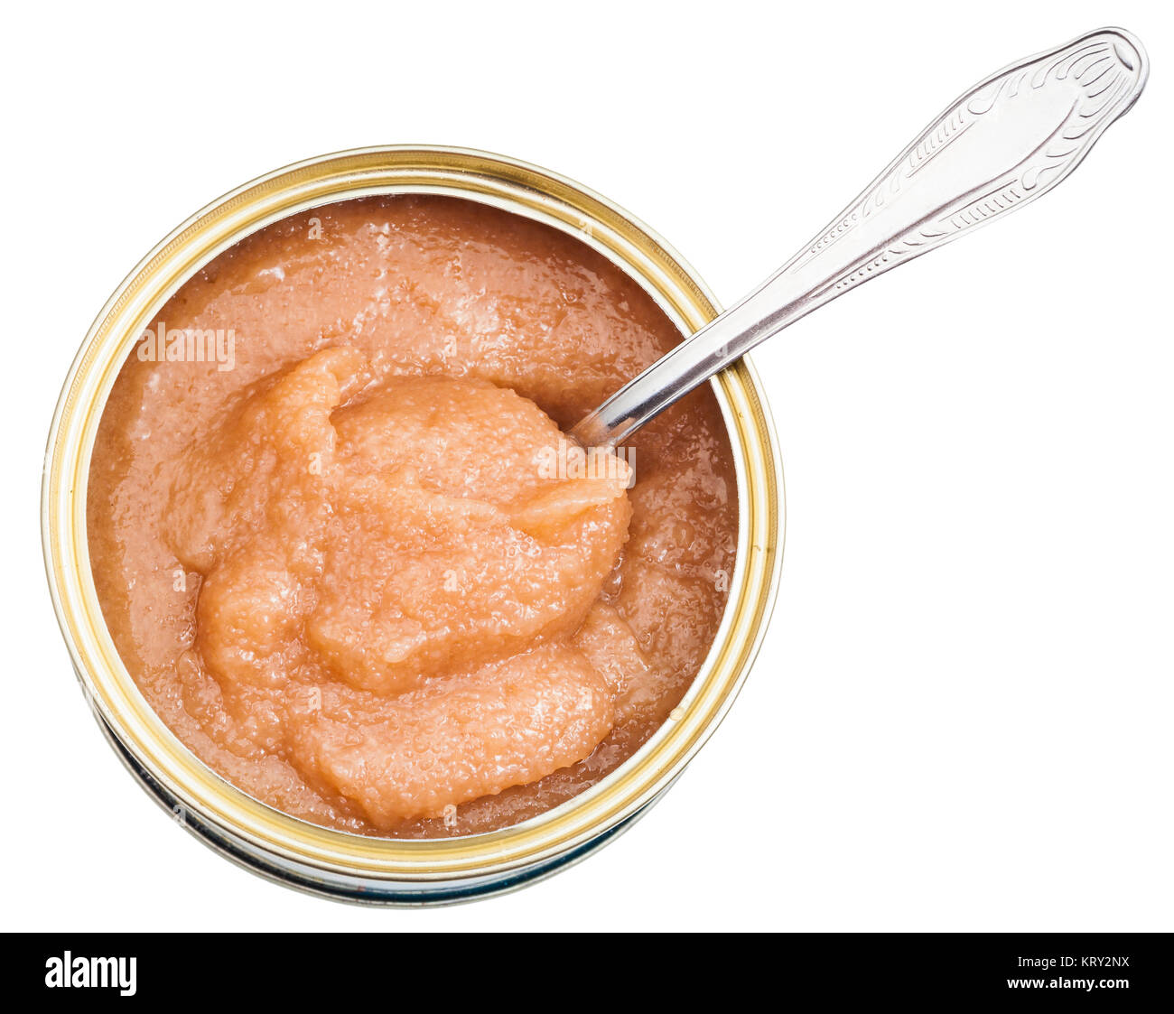 tin with caviar of alaska pollock with spoon Stock Photo - Alamy