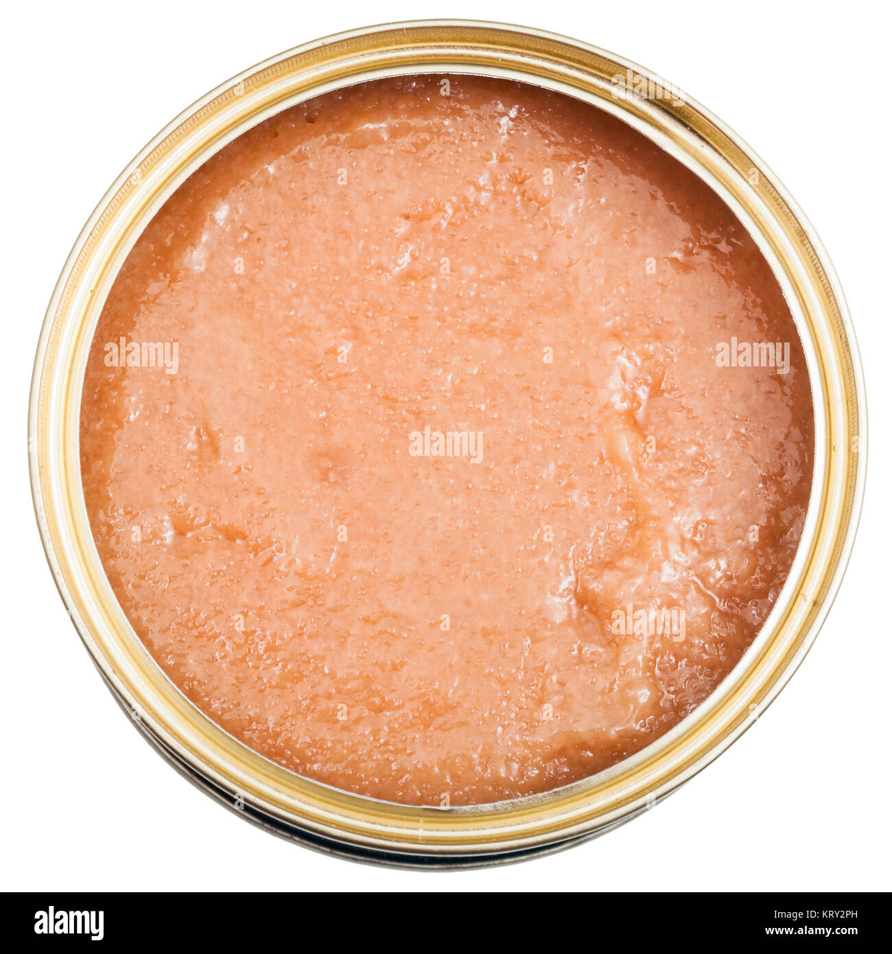 top view of open tin with caviar of alaska pollock Stock Photo