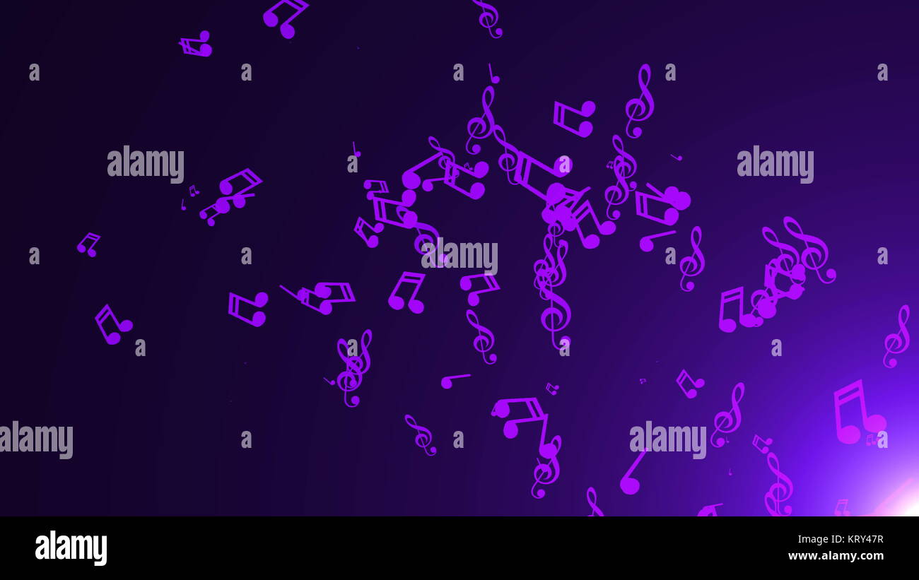 Musical notes float. Abstract background Stock Photo Alamy