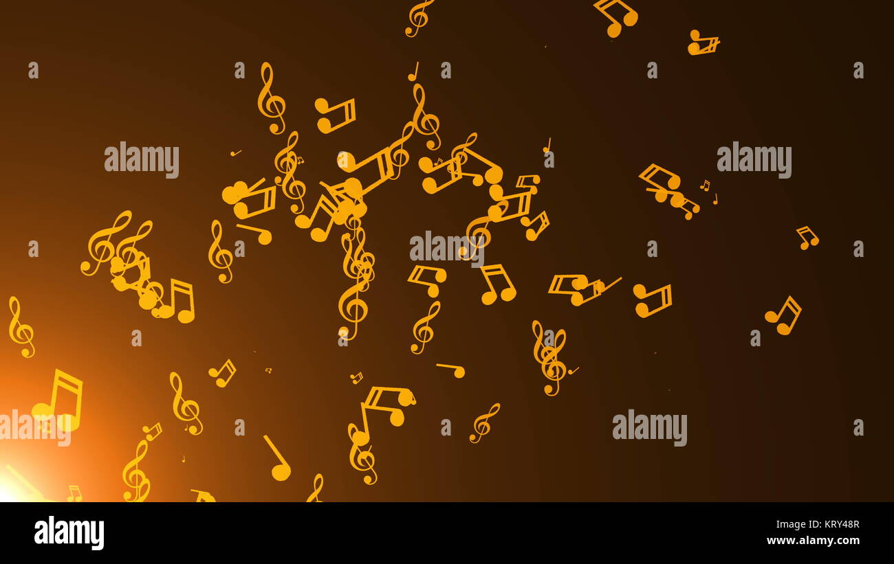 Musical notes float. Abstract background Stock Photo Alamy