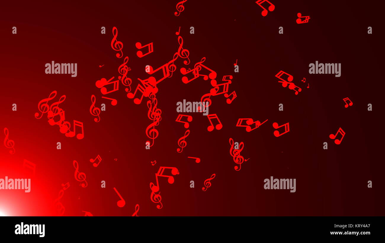 Musical notes float. Abstract background Stock Photo Alamy