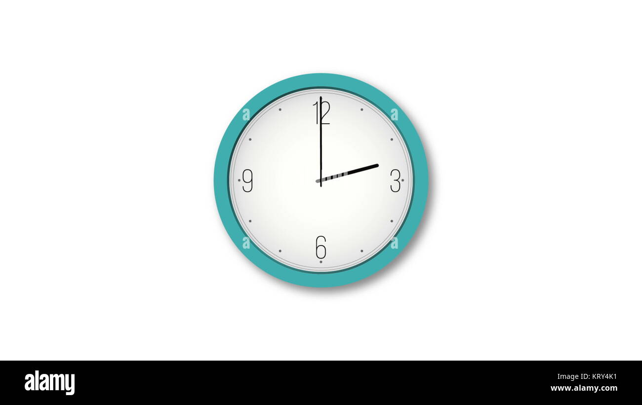 Animated clock counting down. Seamlessly loops Stock Photo