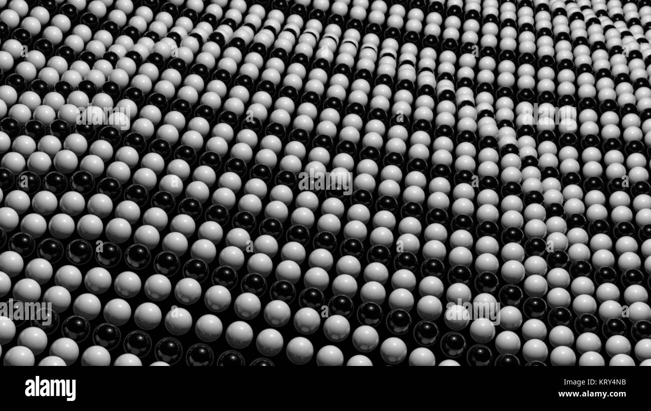 Abstract background with surface black and white sphere. 3D rendered Stock Photo