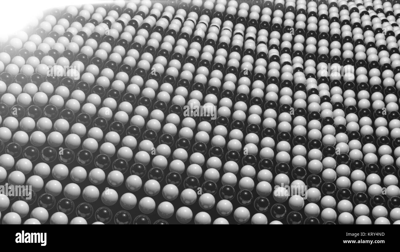 Abstract background with surface black and white sphere. 3D rendered Stock Photo