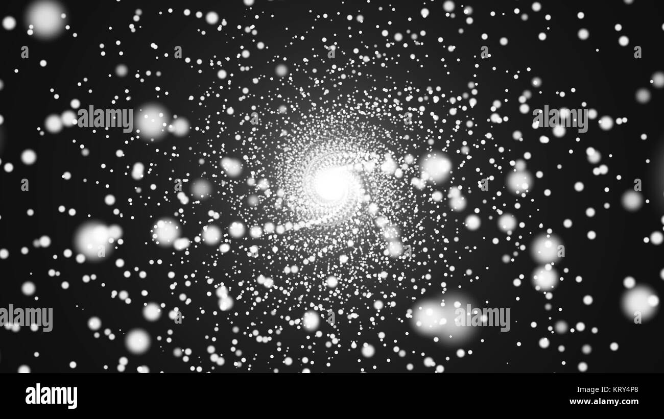 Abstract background with spiral particles and flares Stock Photo - Alamy