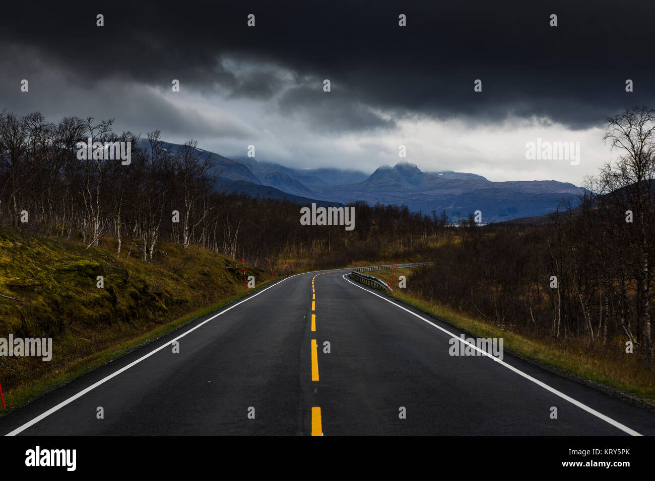 A rural road in Sweden Stock Photo