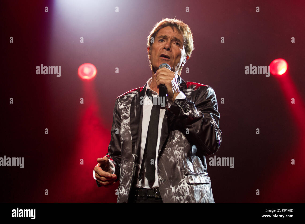 The British singer, songer and musician Sir Cliff Richard performs a live concert at Oslo Spektrum. Norway, 27/05 2014. Stock Photo