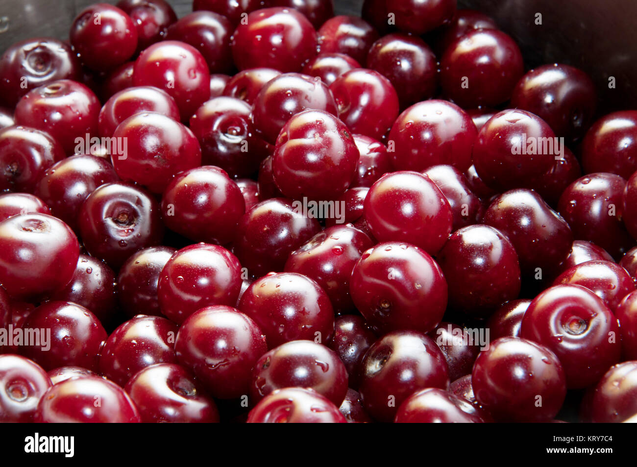 Sour cherries in a saucepan Stock Photo Alamy