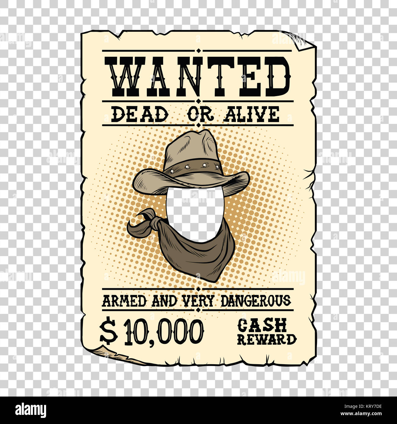 Western ad wanted dead or alive Stock Photo