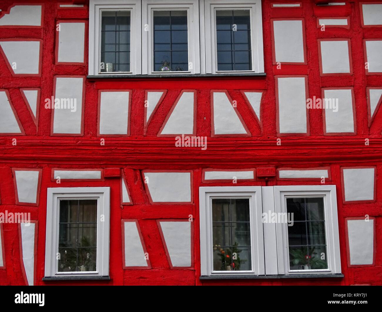 red half-timbered house Stock Photo