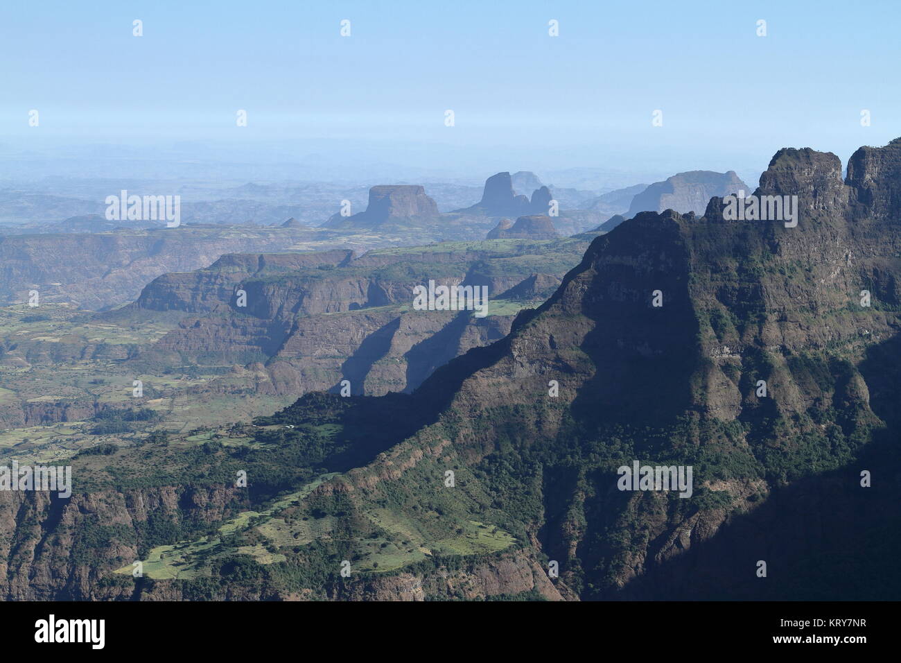 the landscape of the simien mountains in ethiopia Stock Photo