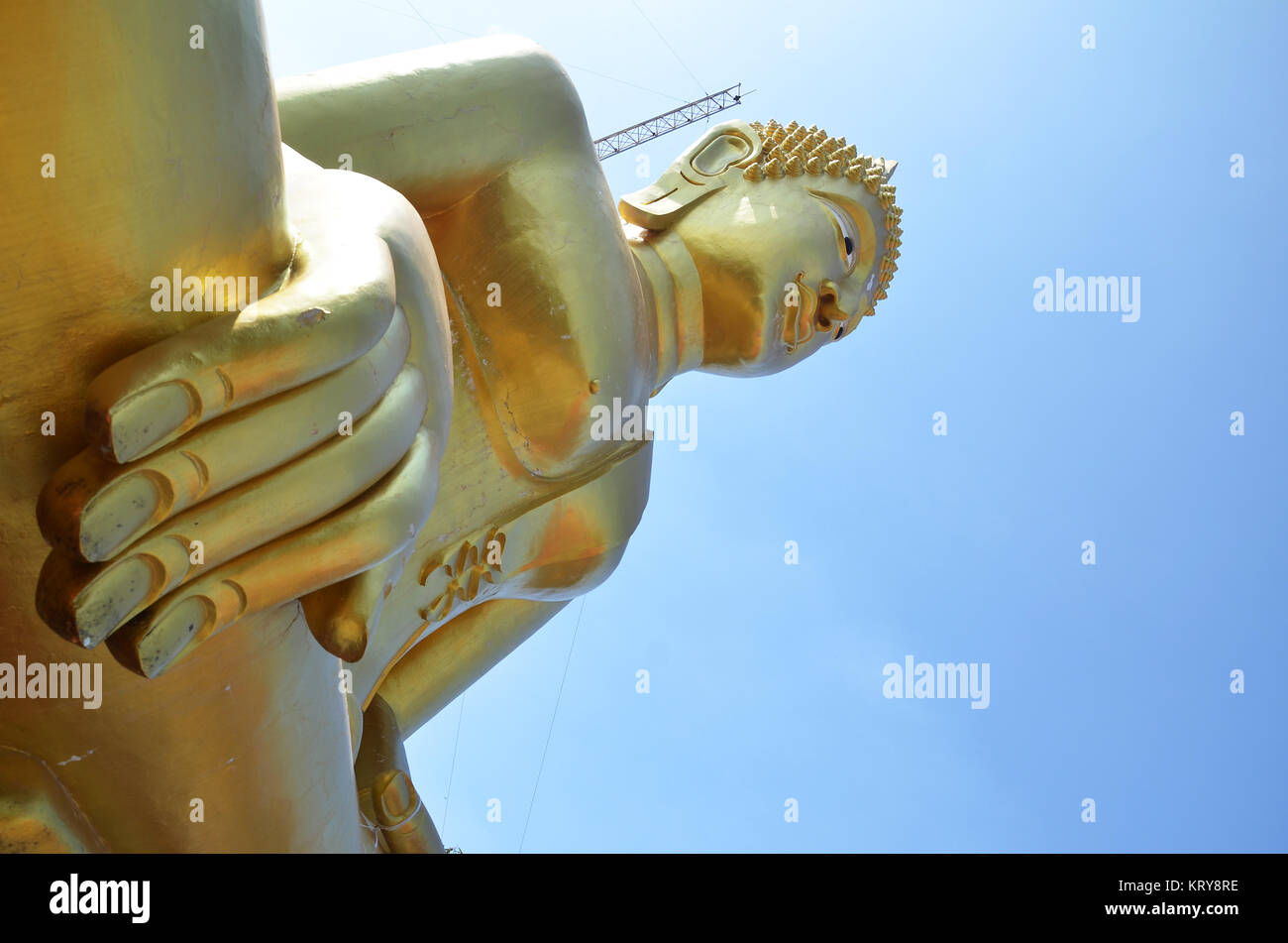 Golden Buddha statue of Big Buddha over blue sky Stock Photo - Alamy