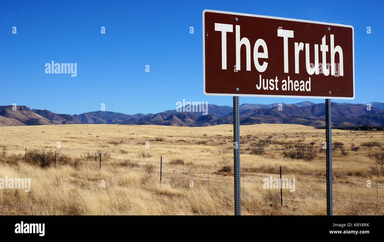 The Truth brown road sign Stock Photo