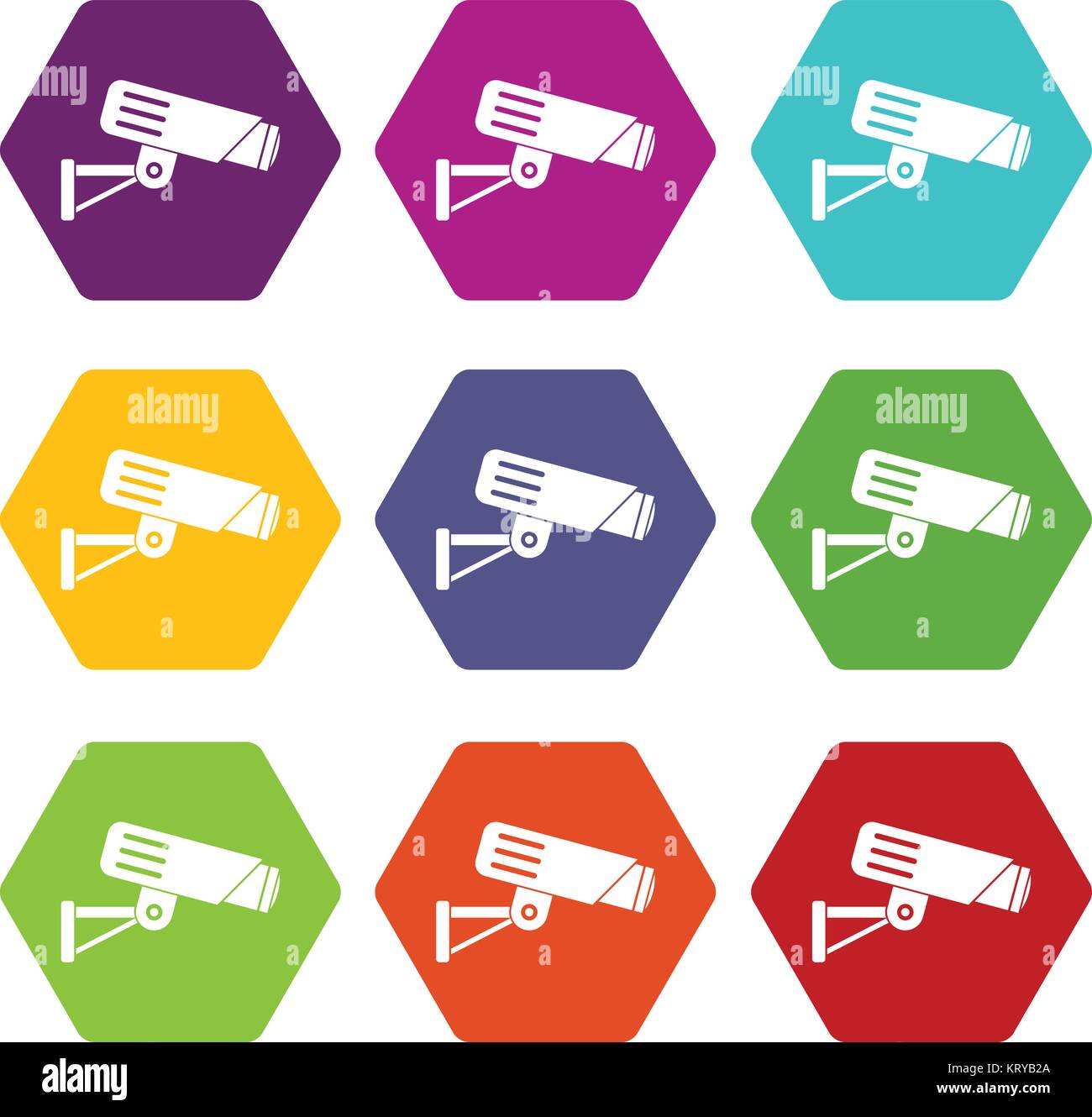 Security camera icon set color hexahedron Stock Vector Image & Art - Alamy