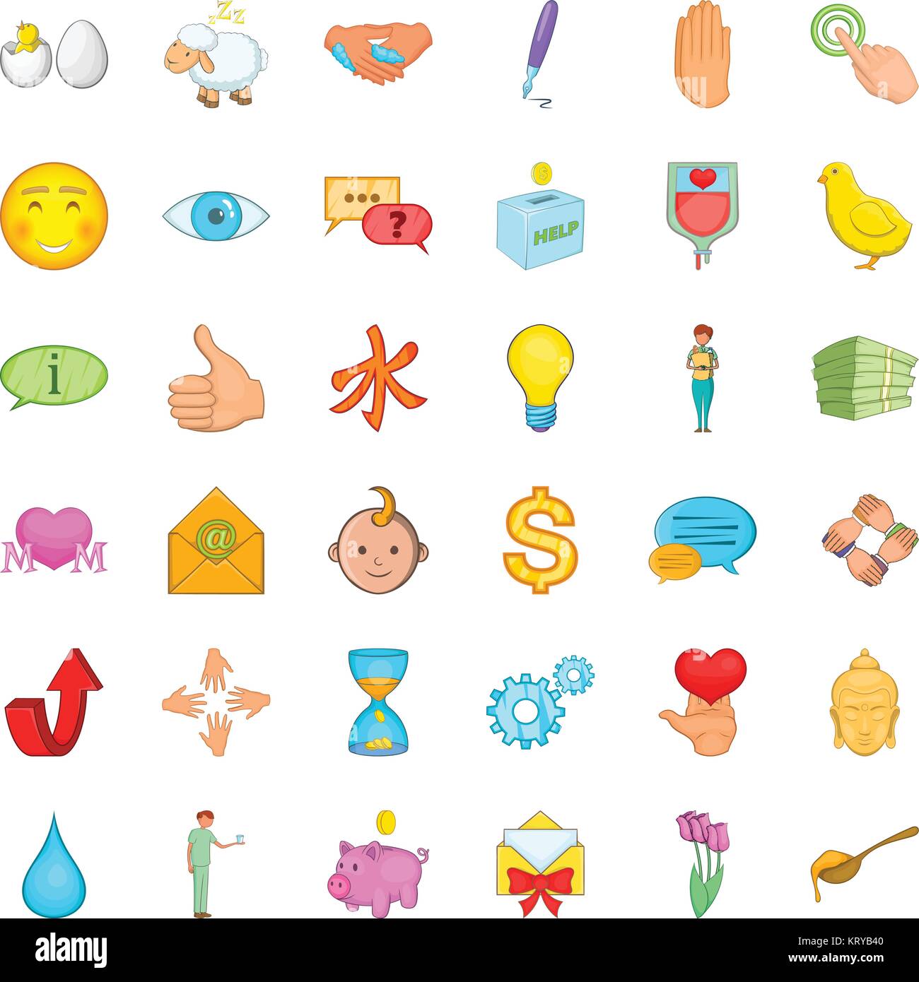Help icons set, cartoon style Stock Vector Image & Art - Alamy