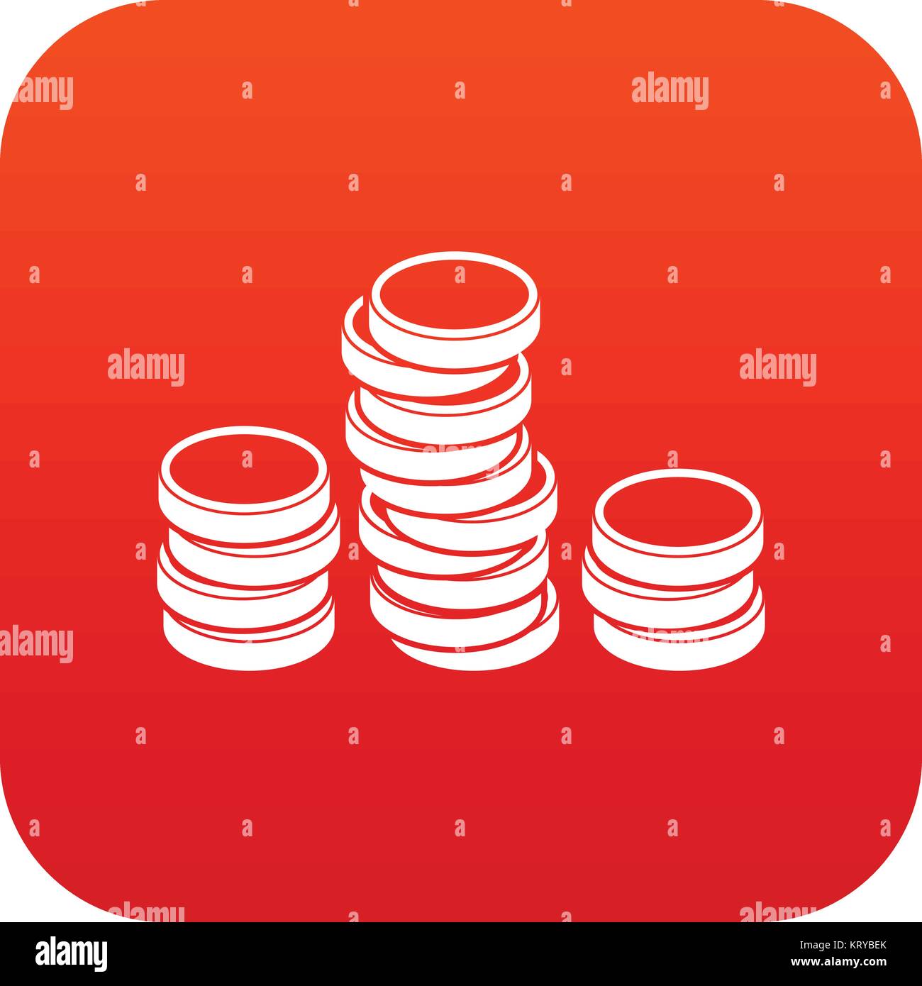 Gold coins icon digital red Stock Vector Image & Art - Alamy