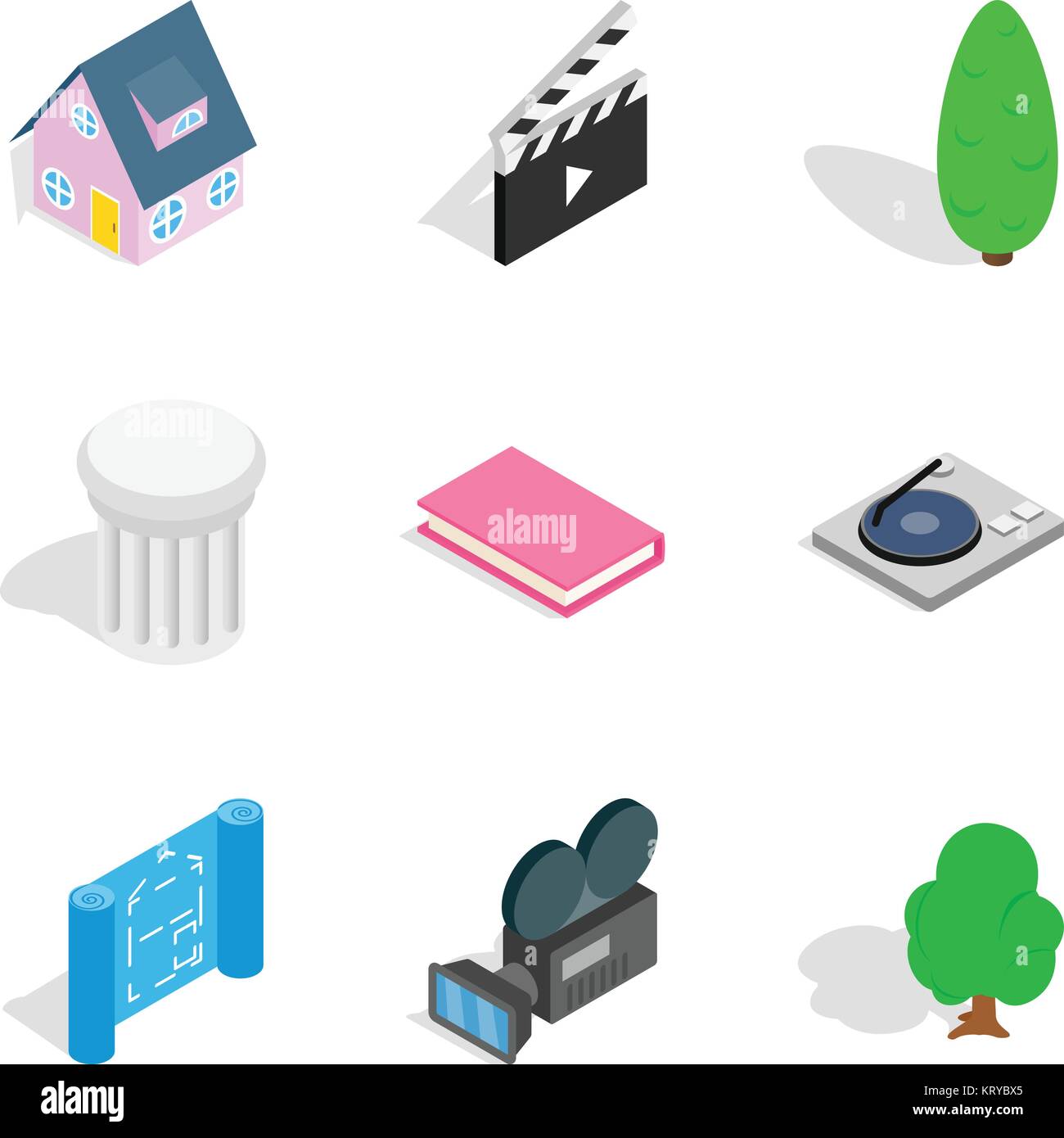 Designing a house icons set, isometric style Stock Vector Image & Art ...