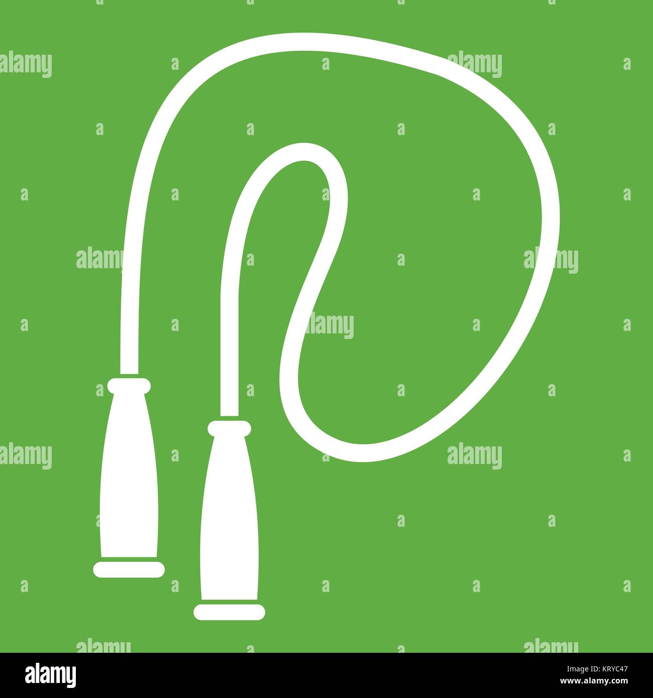 Skipping rope icon green Stock Vector